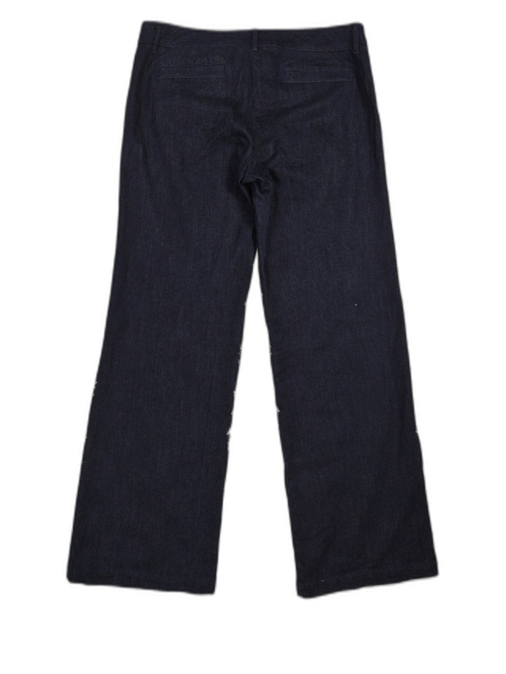 Womens Banana Republic Wide Leg Pants Dark Blue Size 31L