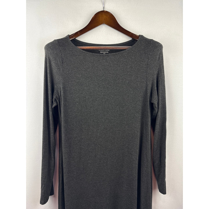 Women’s Eileen Fisher Medium Dark Grey Long Sleeve Shirt Dress