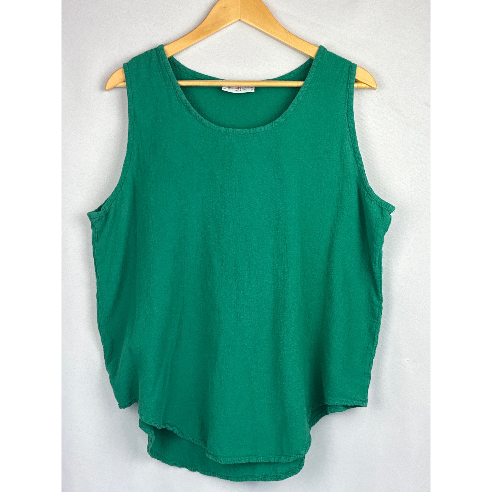 Women’s Cottonways Green Cotton Tank Top Sz 3