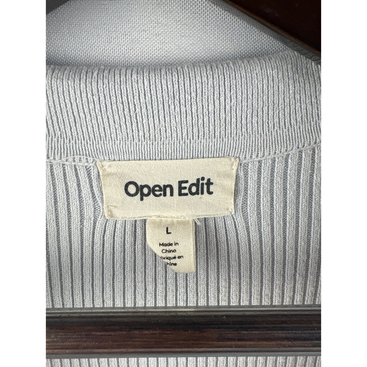 Women’s Open Edit Large Light Gray Long Sleeve Bodycon Dress