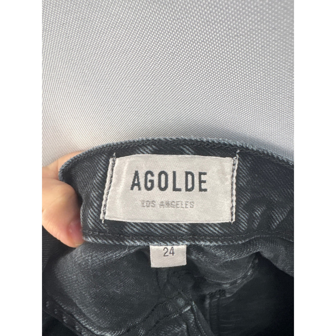 Women’s Agolde Size 24 Light Washed Black Straight Leg Jeans
