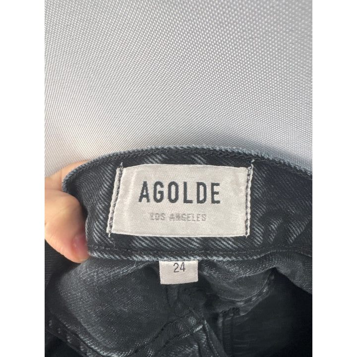 Women’s Agolde Size 24 Light Washed Black Straight Leg Jeans