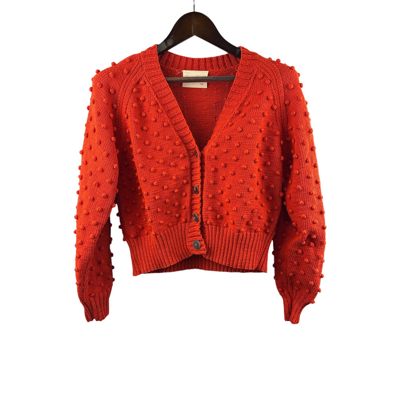 Women’s Misha & Puff XS/S Bright Orange Cropped Popcorn Cardigan