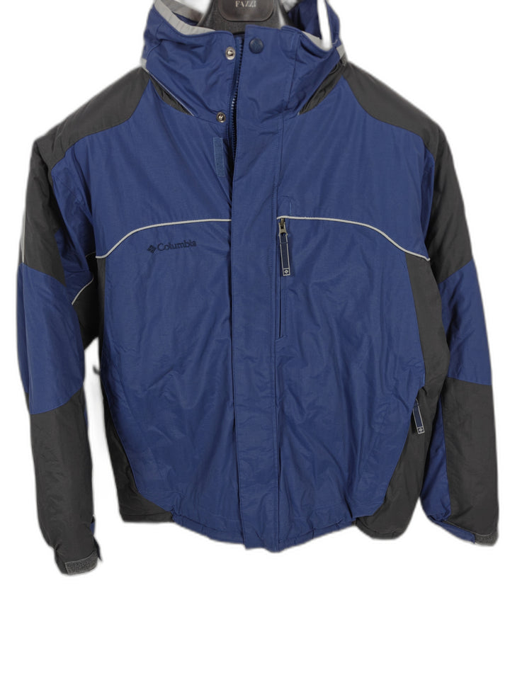Mens Columbia Waterproof Insulated Winter Jacket Blue Black Large