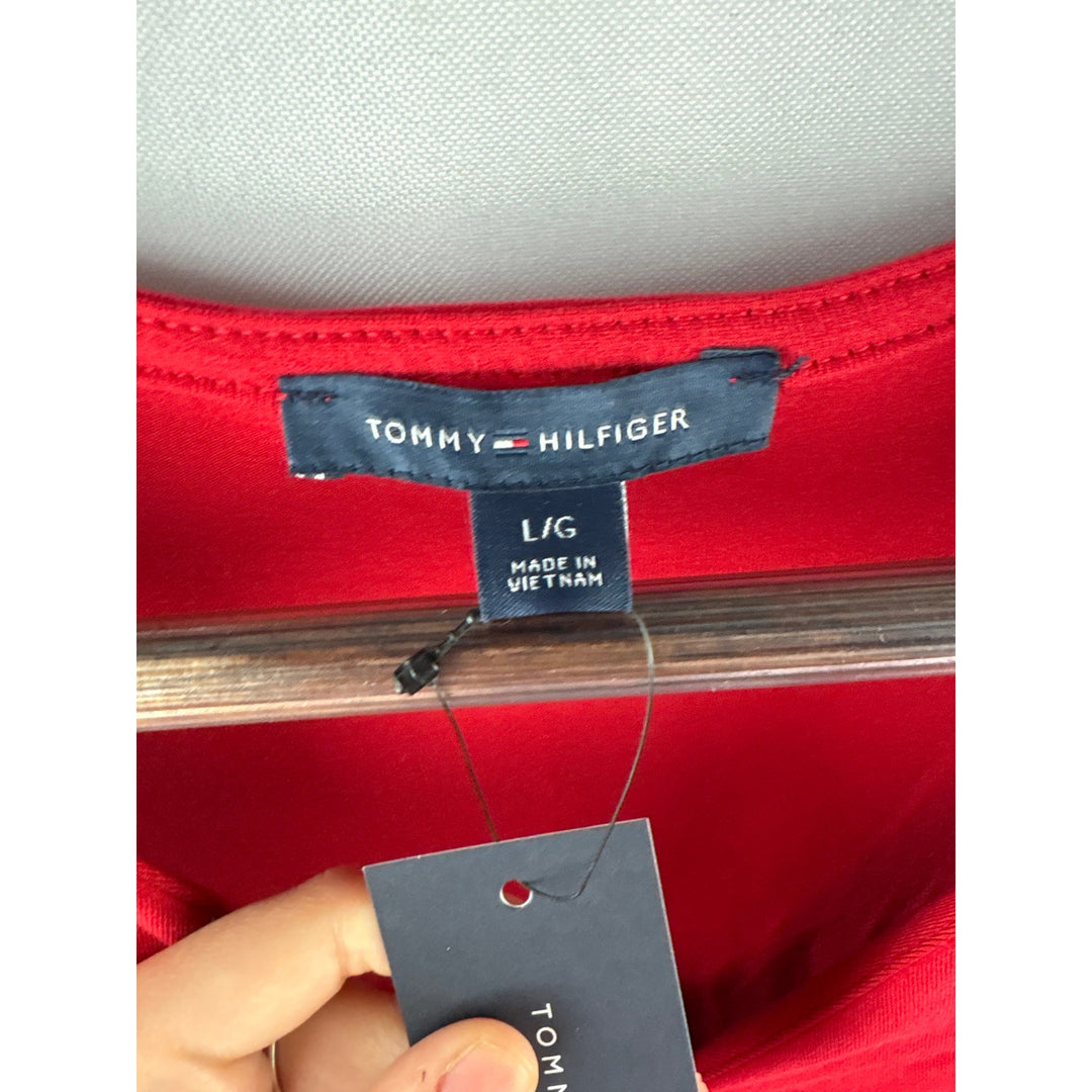 Women’s Tommy Hilfiger Large Cherry Red Sleeveless Midi Dress