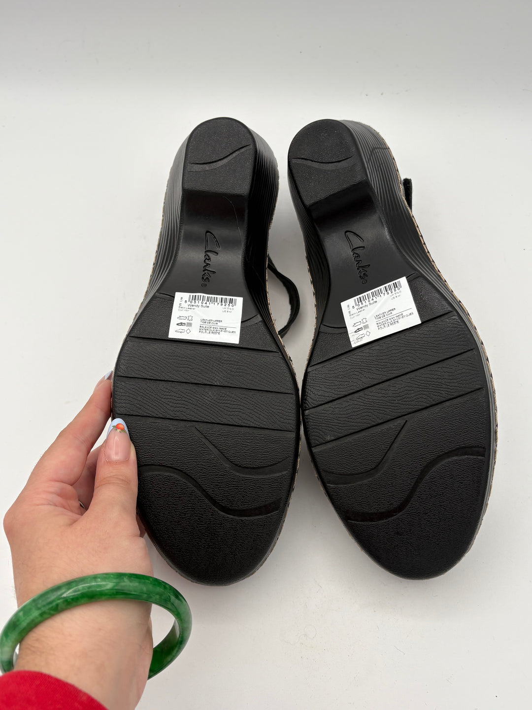 Women’s Clark’s Size 8 Black Leather Heeled Sandals