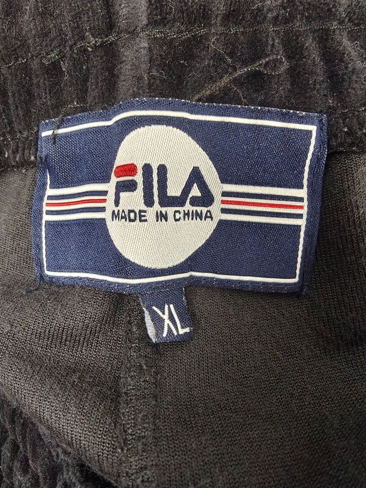 Men’s Fila Velour Pants Black XL