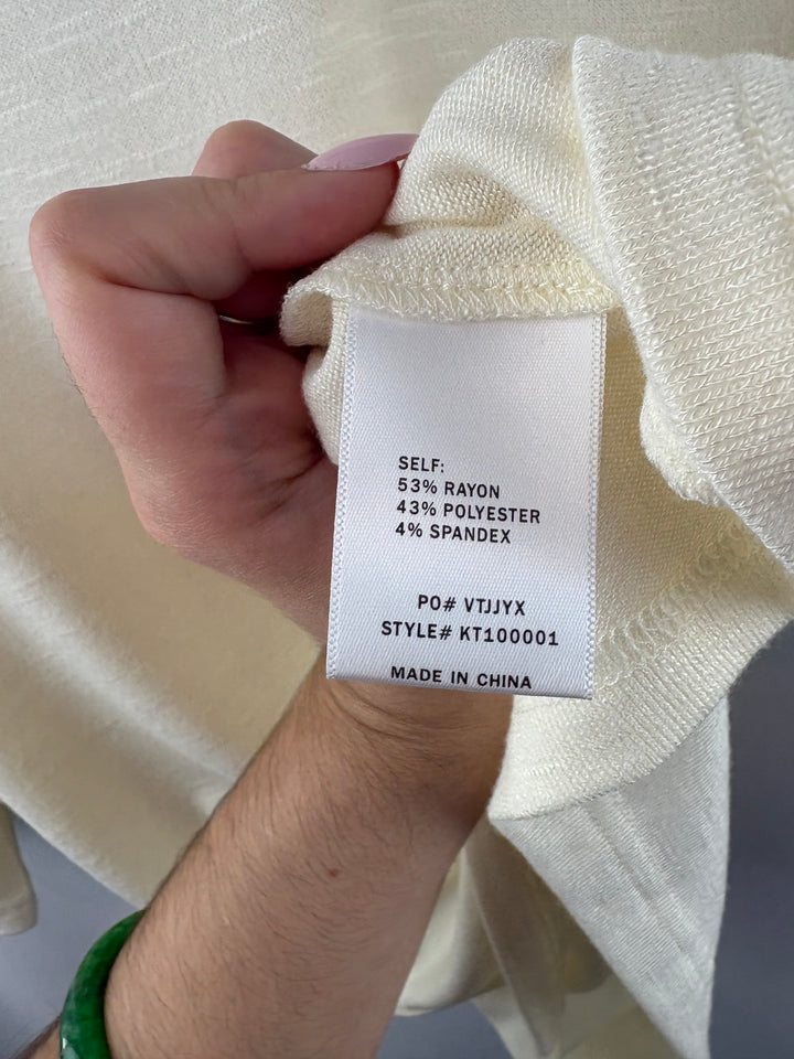 Women’s Short Story Medium Cream Scoop Neck Sweater