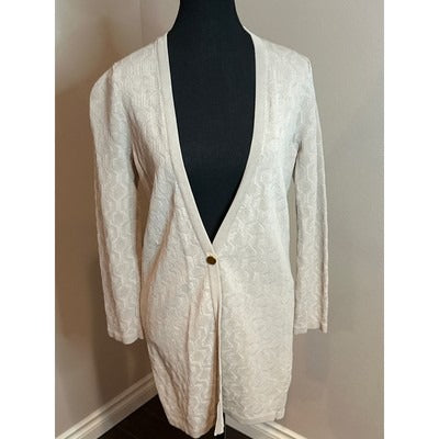 Calvin Klein Sand Long One Button Cardigan Size Small