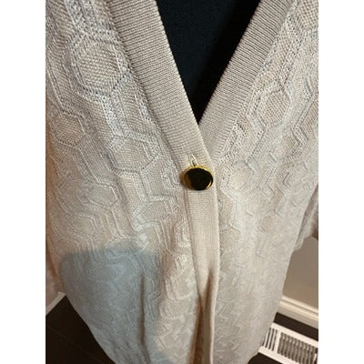 Calvin Klein Sand Long One Button Cardigan Size Small