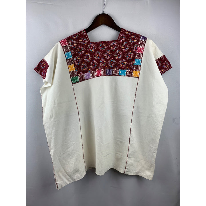 Women’s Handmade Traditional Puebla Embroidered Shirt Size L