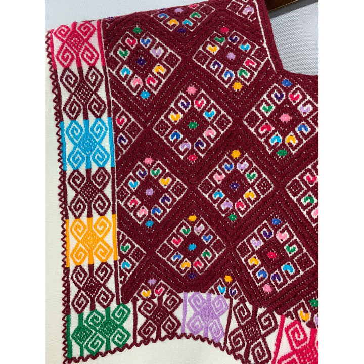 Women’s Handmade Traditional Puebla Embroidered Shirt Size L