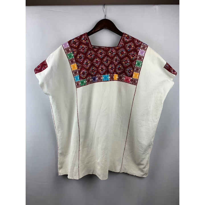 Women’s Handmade Traditional Puebla Embroidered Shirt Size L