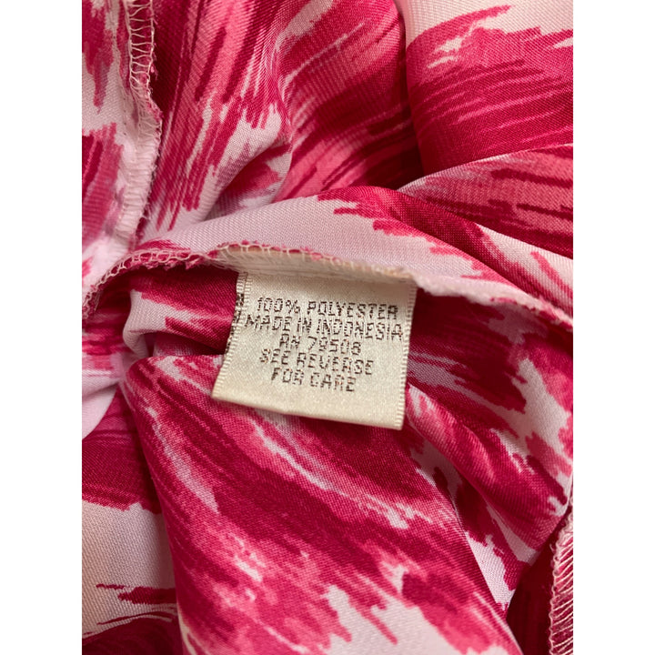 Womens Off-Shoulder Ruffle Pink Ikat Blouse  XS