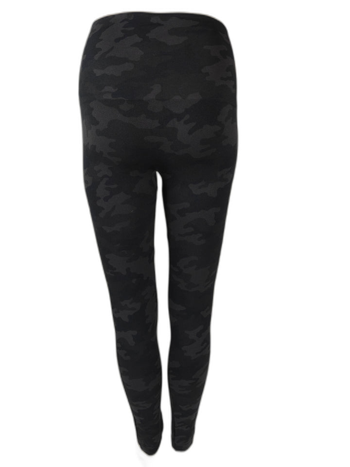 Womens Spanx Leggings Black Camo Size M