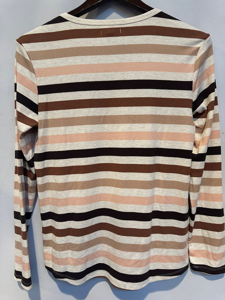 Women’s Maurices Striped Long Sleeve Henry Top Size M