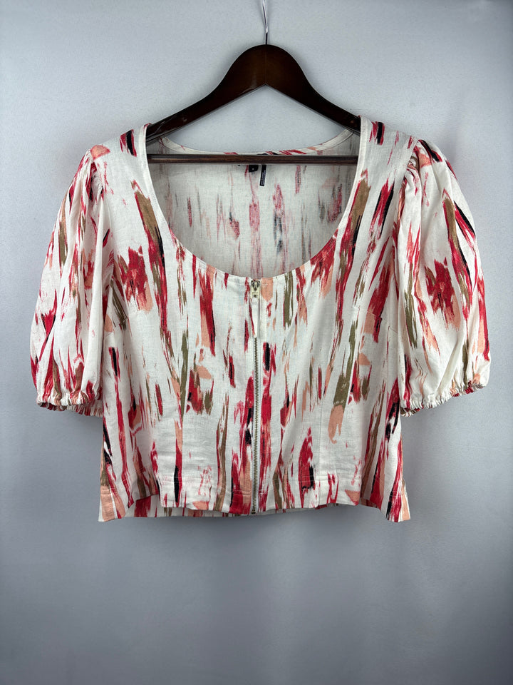 Women’s DKNY XL White Multicolored Patterned Skirt Set