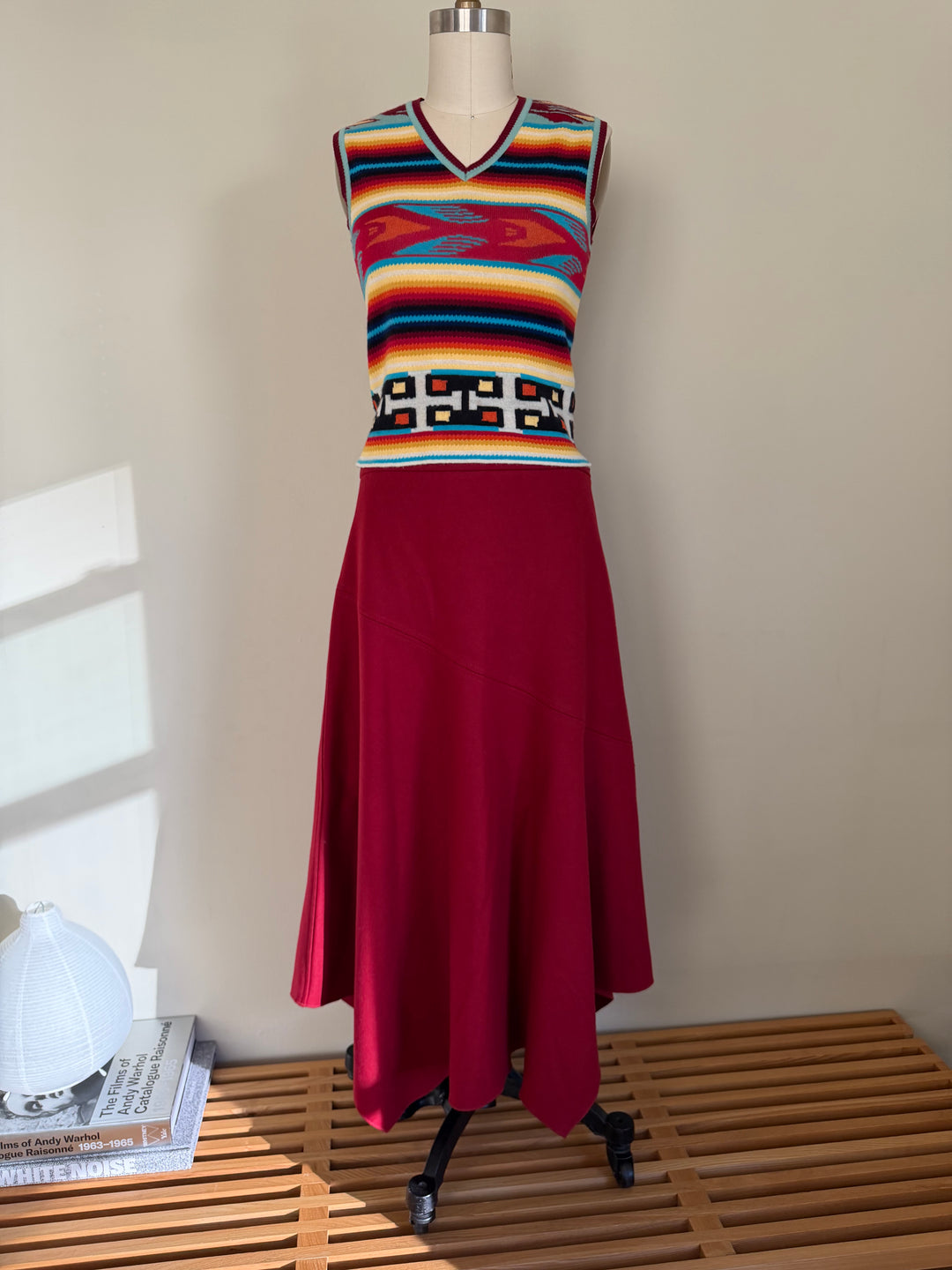 Christian Dior Boutique Y2K Tribal Print Knit Sweater Vest Made in Italy Size FR38/US 6