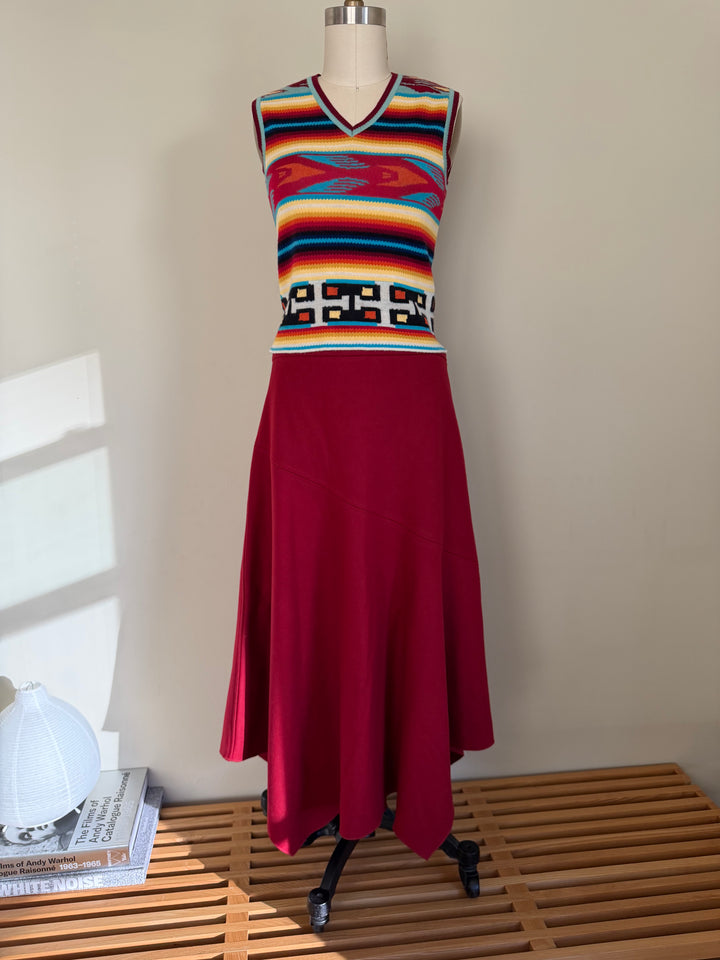 Christian Dior Boutique Y2K Tribal Print Knit Sweater Vest Made in Italy Size FR38/US 6