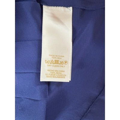 Women’s Kate Spade Sleeveless Hidden Button Down Silk Royal Blue Top Size 10