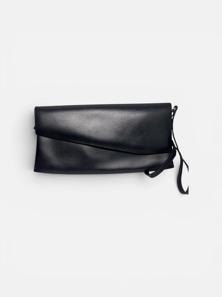 Francesco Biasia Black Leather Shoulder Bag Made in Italy
