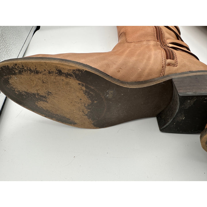 Women’s BCBGeneration Janiss Luggage Leather Riding Boots Tan Size 8