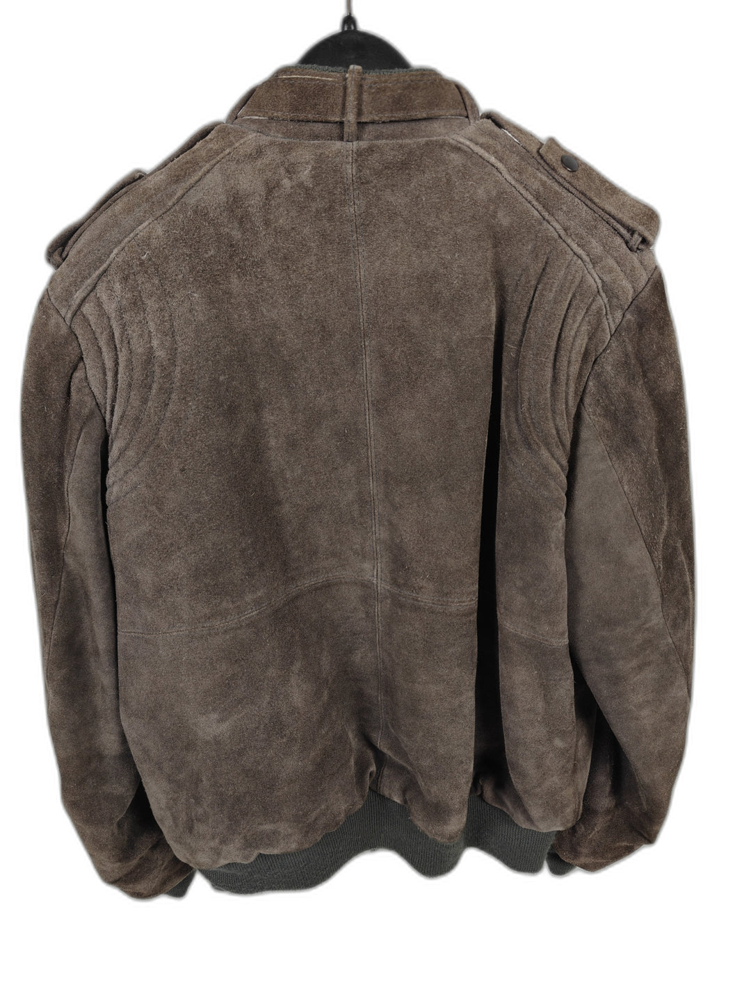 Mens In Crowd Distressed Brown Suede Leather Bomber Jacket XL