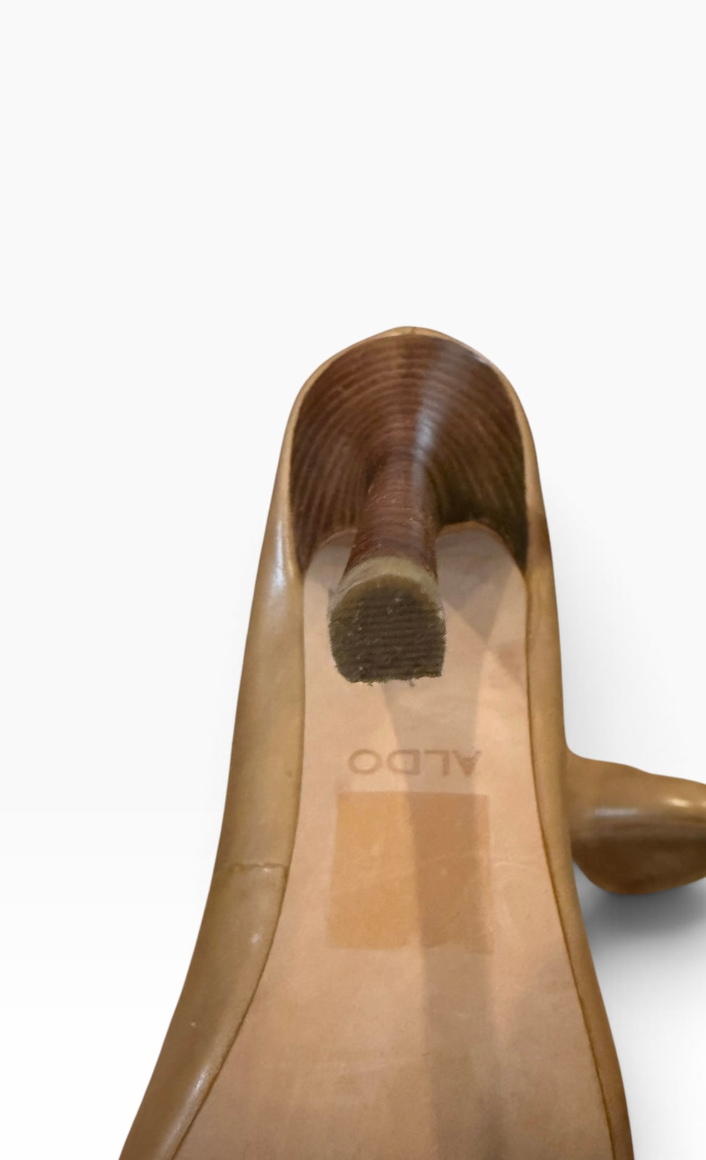 ALDO Tan Beige Genuine Leather Platform Pumps Heels Size 9 Nude Stiletto