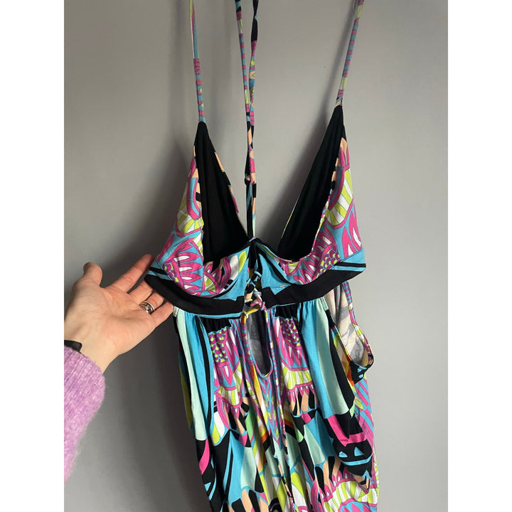Mara Hoffman Swim Triangle Cutout Maxi Dress Medium Boho Aztec Dopamine Vacation