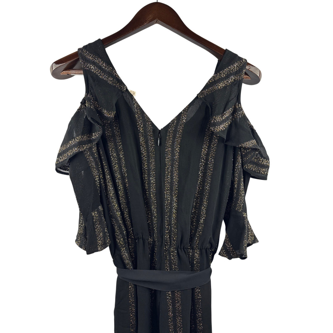 Women’s Soft Surroundings Black & Gold Pantsuit w/ Belt