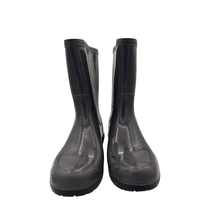 Women’s UGGS Size 7.5 Stone Gray Rain Boots w/ Metal Logo