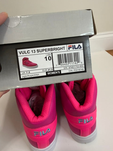Fila Vulc 13 Superbright High Top Sneakers Pink Arrowfish NWT Sz10