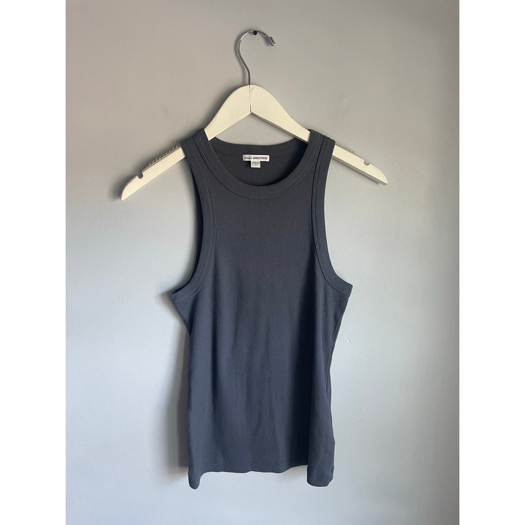 Standard James Perse Grey Minimalist Ribbed Tank Top Racerback Basic Staple size small 100% cotton