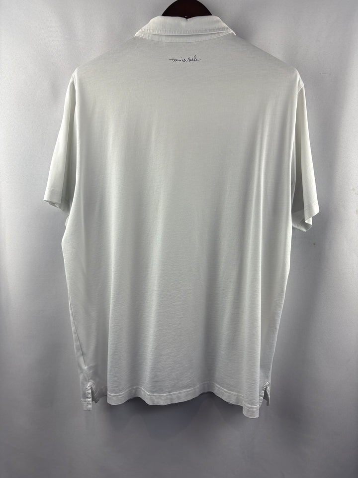Men’s Travis Mathew XL White Patterned Golf Polo