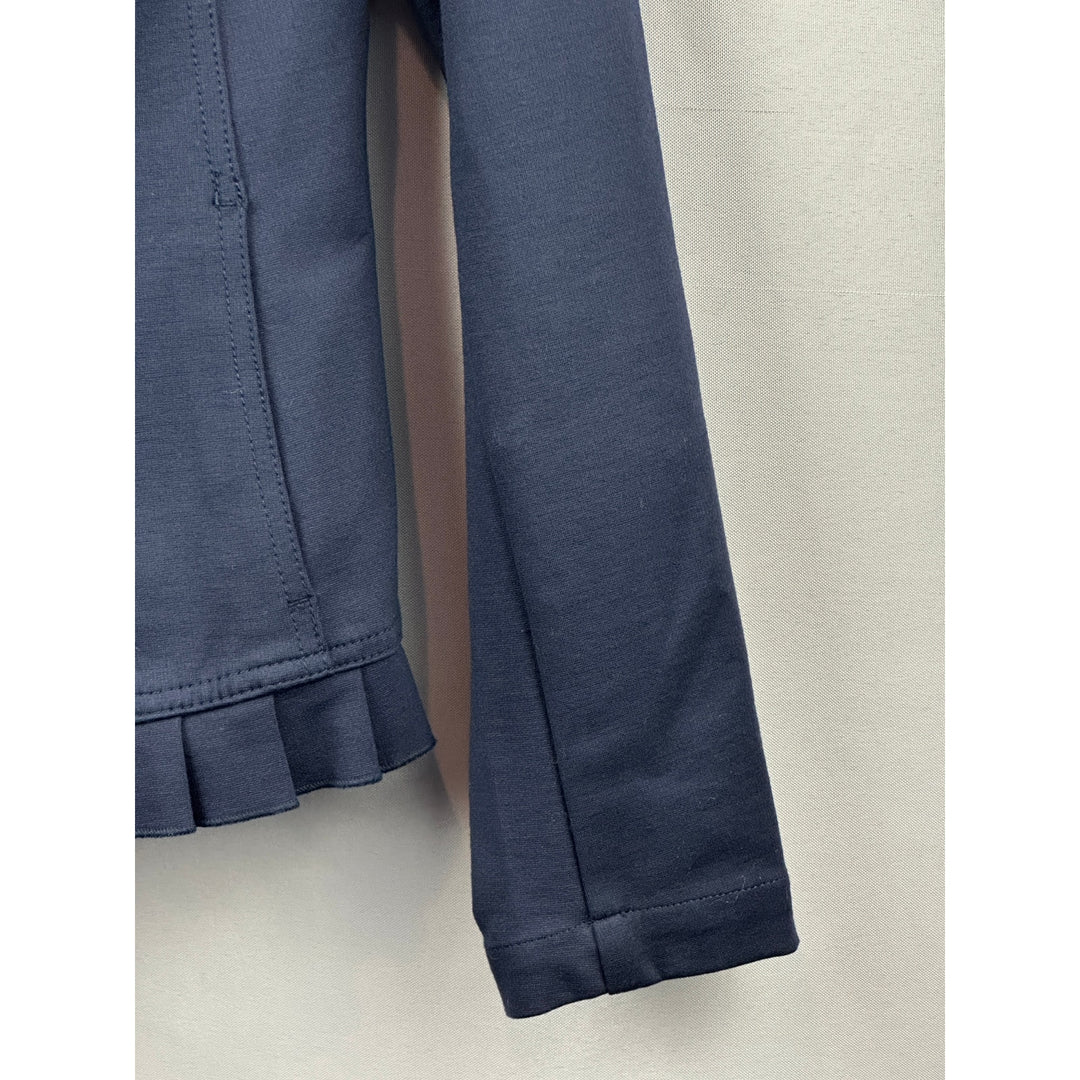 Women’s I.N.C. Navy Blue Military Style Ruffled Jacket size small