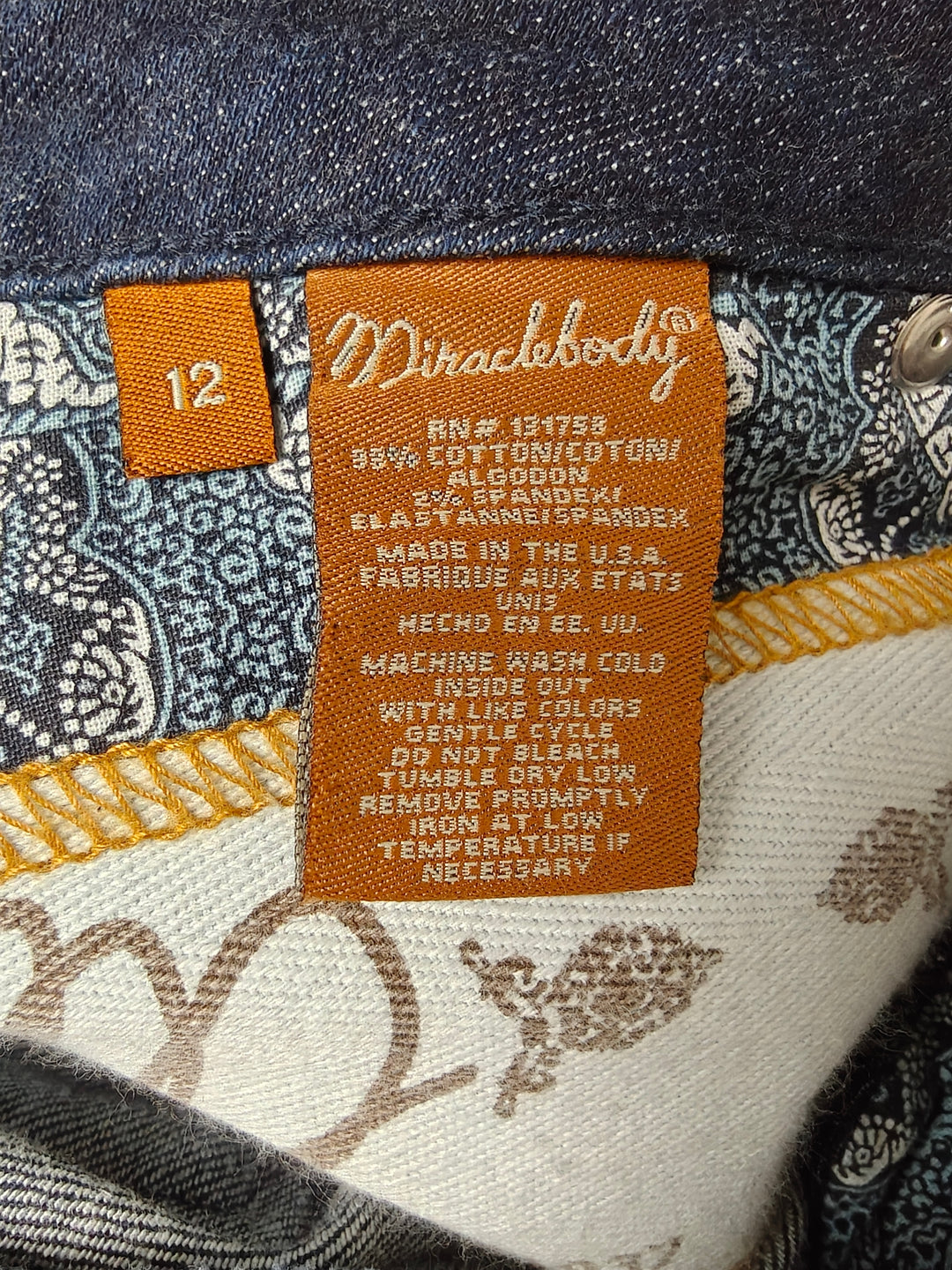 Womens Miraclebody Dark Indigo Skinny Jeans Size 12 Classic Slim Fit Denim