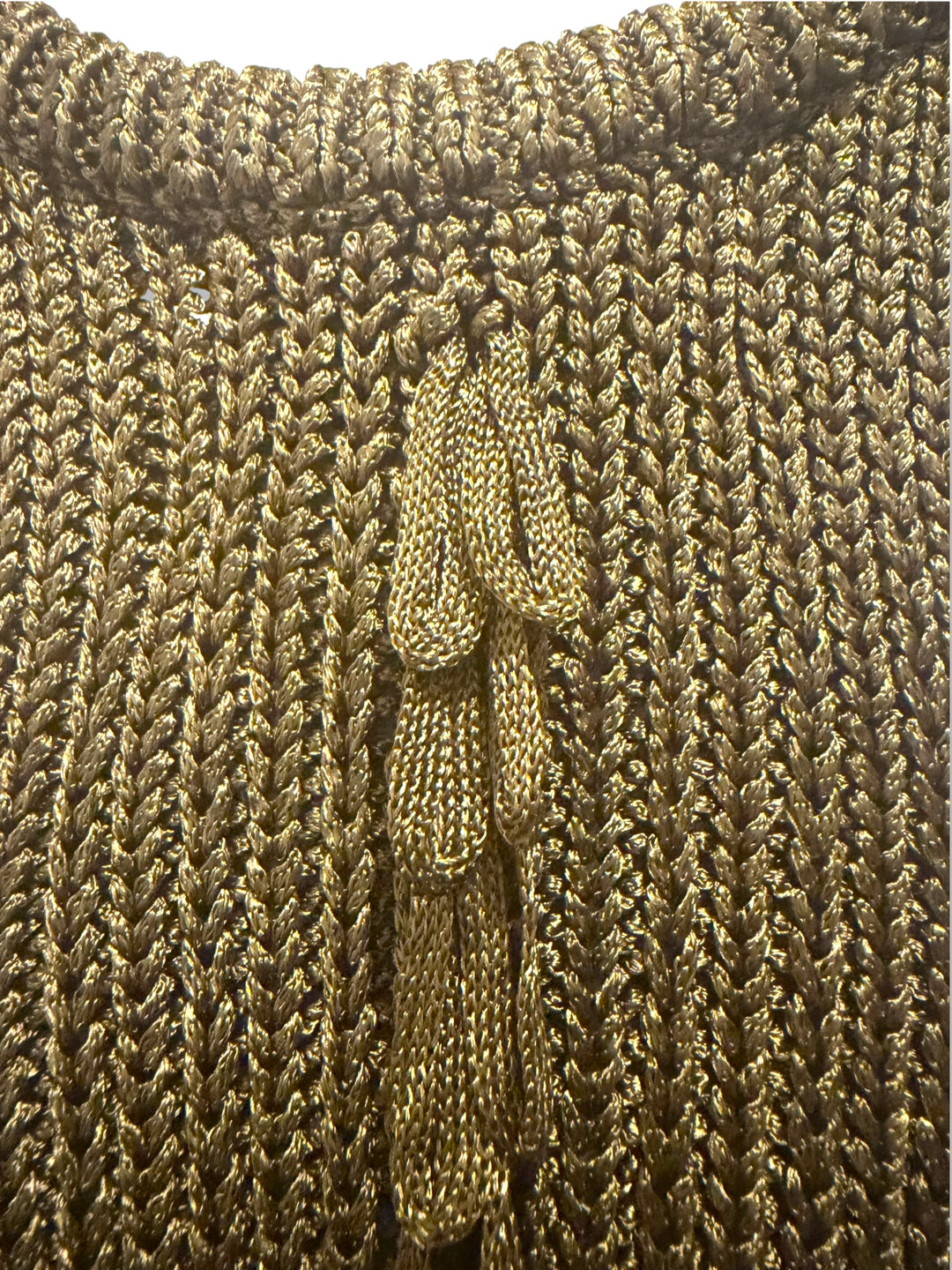 H&amp;M Edition Olive Green Metallic Chunky Knit Loop Tank Top Size Medium NWT