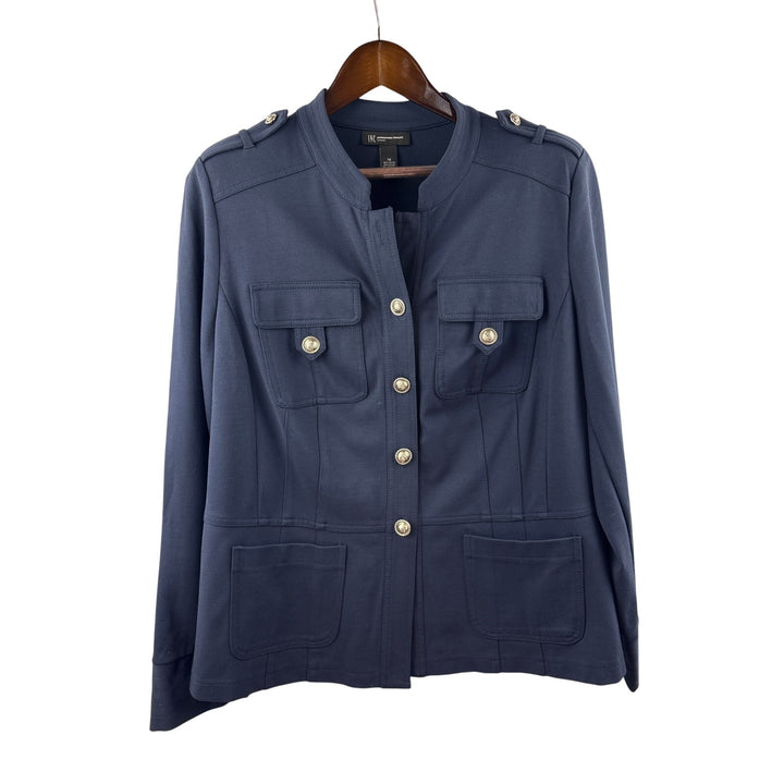 Women’s INC International Concepts Size 1X Navy Blazer w/ Ornate Silver Buttons