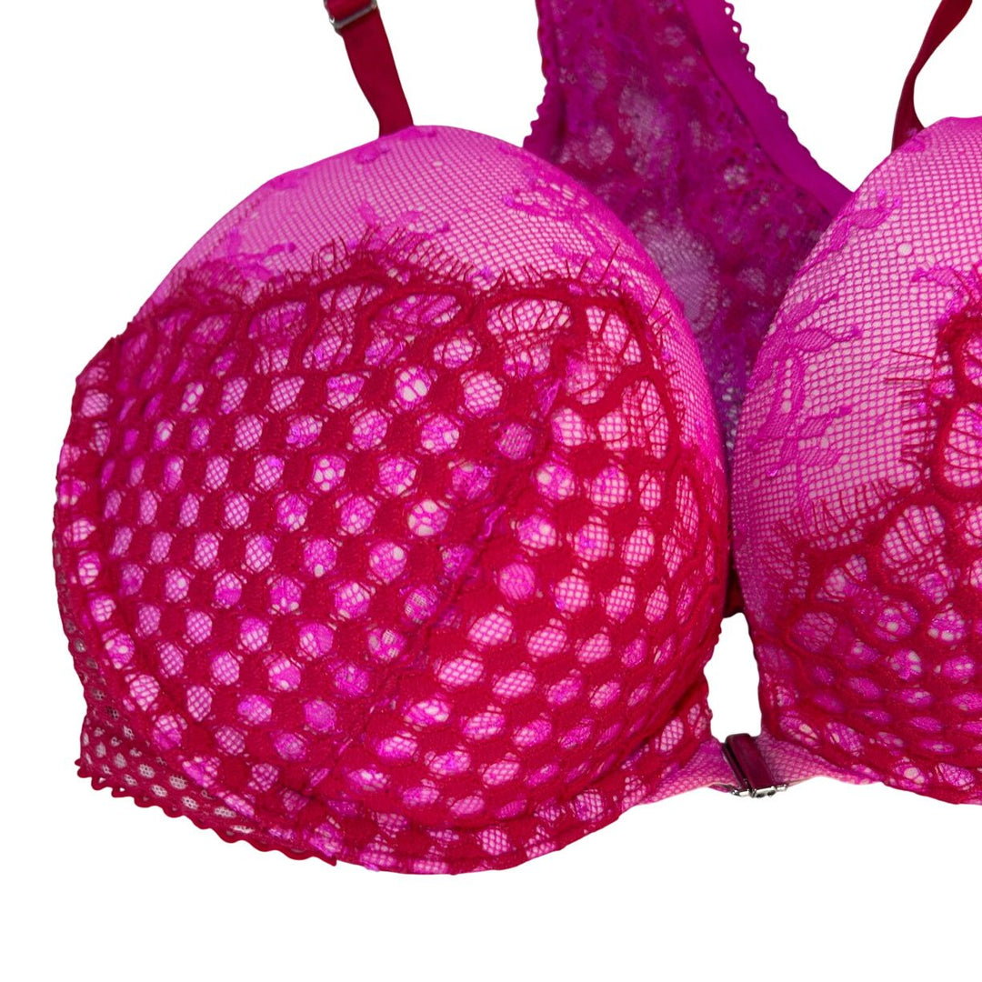 Victorias Secret Body By Victoria Push Up Bra Hot Pink Lace Underwire