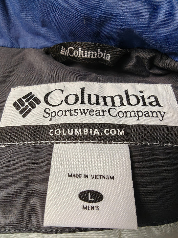 Mens Columbia Waterproof Insulated Winter Jacket Blue Black Large