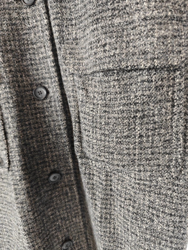 Womens Larry Levine Hooded Wool Blend Long Coat Gray Size Large