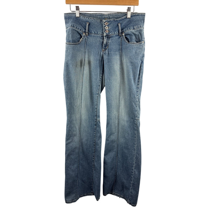 Women’s Hot Kiss Size 13 Light Wash Blue Wide Leg Jeans w/ Back Slits