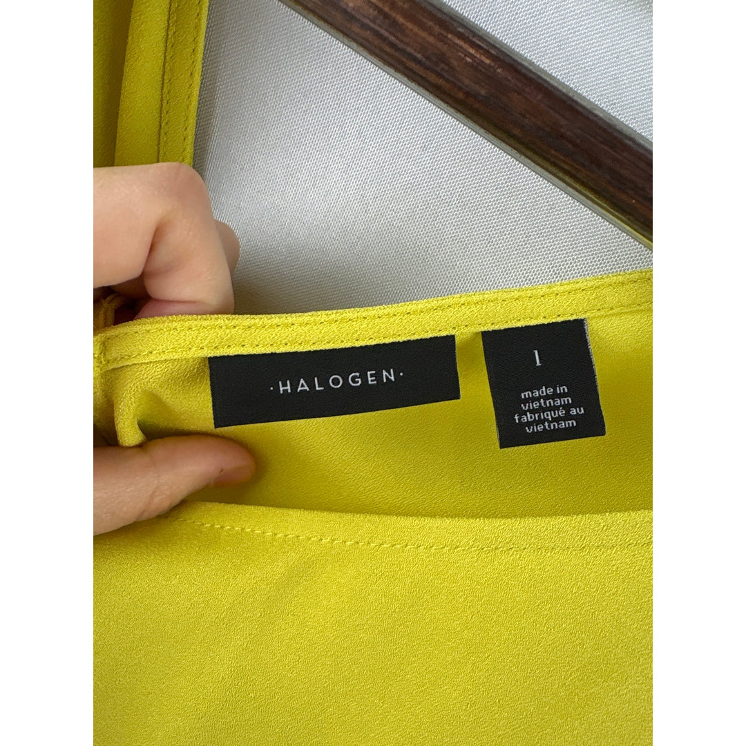 Women’s Halogen Size 1 Bright Yellow Sleeveless Blouse