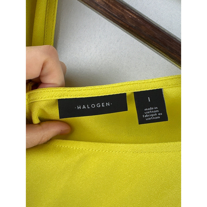 Women’s Halogen Size 1 Bright Yellow Sleeveless Blouse