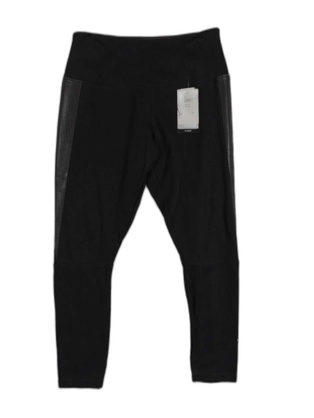 Lyssé Vegan Perforated High Waist Racer Leggings Black XL Faux Leather New