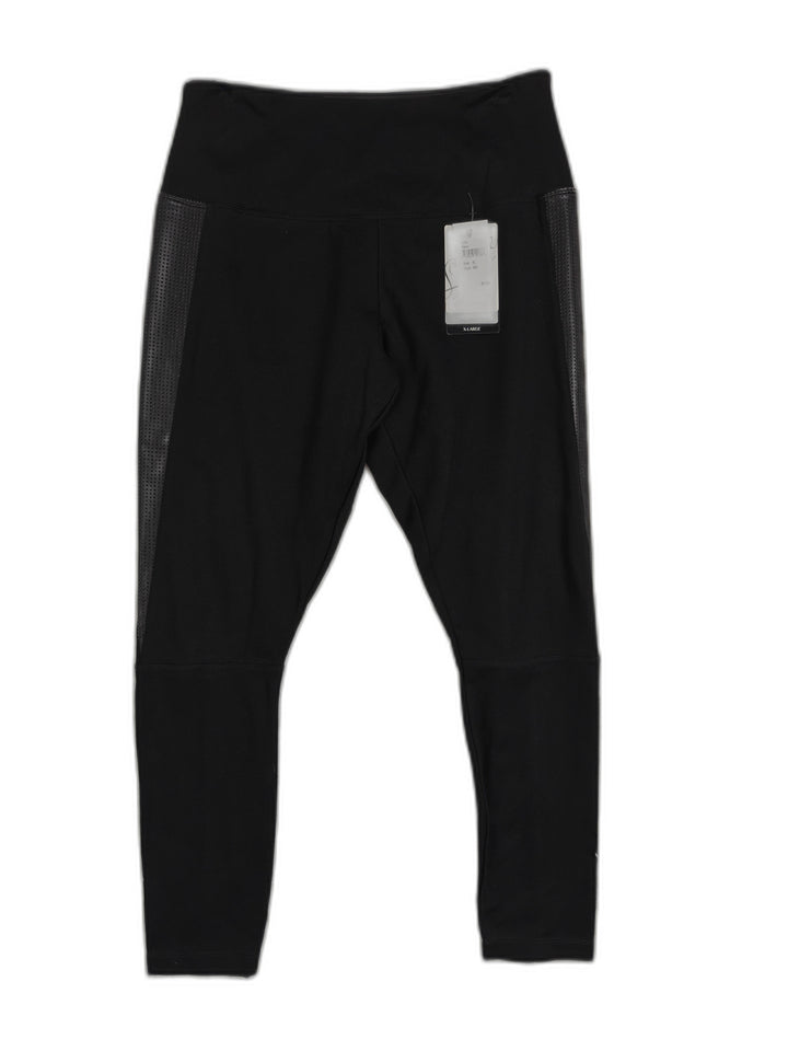 Lyssé Vegan Perforated High Waist Racer Leggings Black XL Faux Leather New