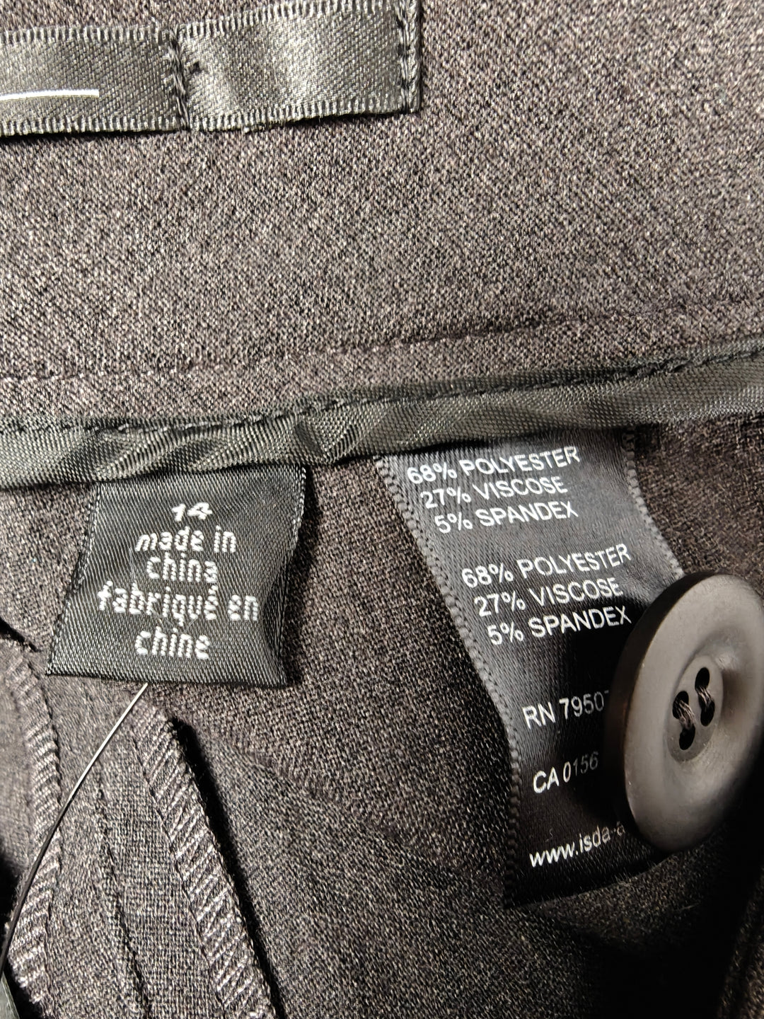 Isda And Co Womens Charcoal Gray Dress Pants Size 14 NWT
