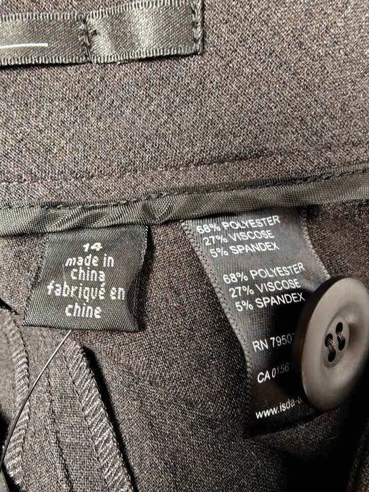 Isda And Co Womens Charcoal Gray Dress Pants Size 14 NWT