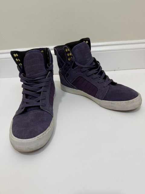 Supra Muska Purple Suede High Top Sneakers Mens Sz7.5