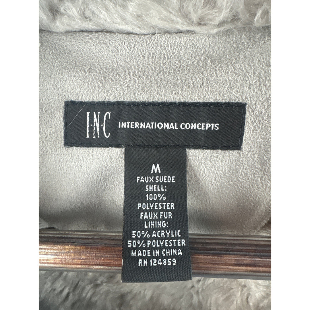 Women’s I.N.C International Concepts Medium Taupe Suede Motor Style Jacket